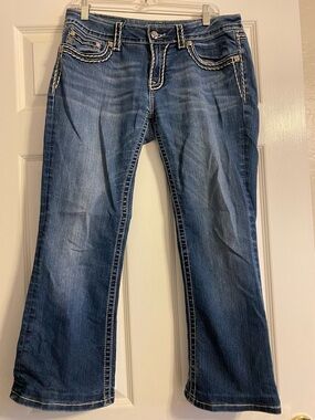 Miss Me Women's Blue Bootcut Jeans with Contrast Stitching